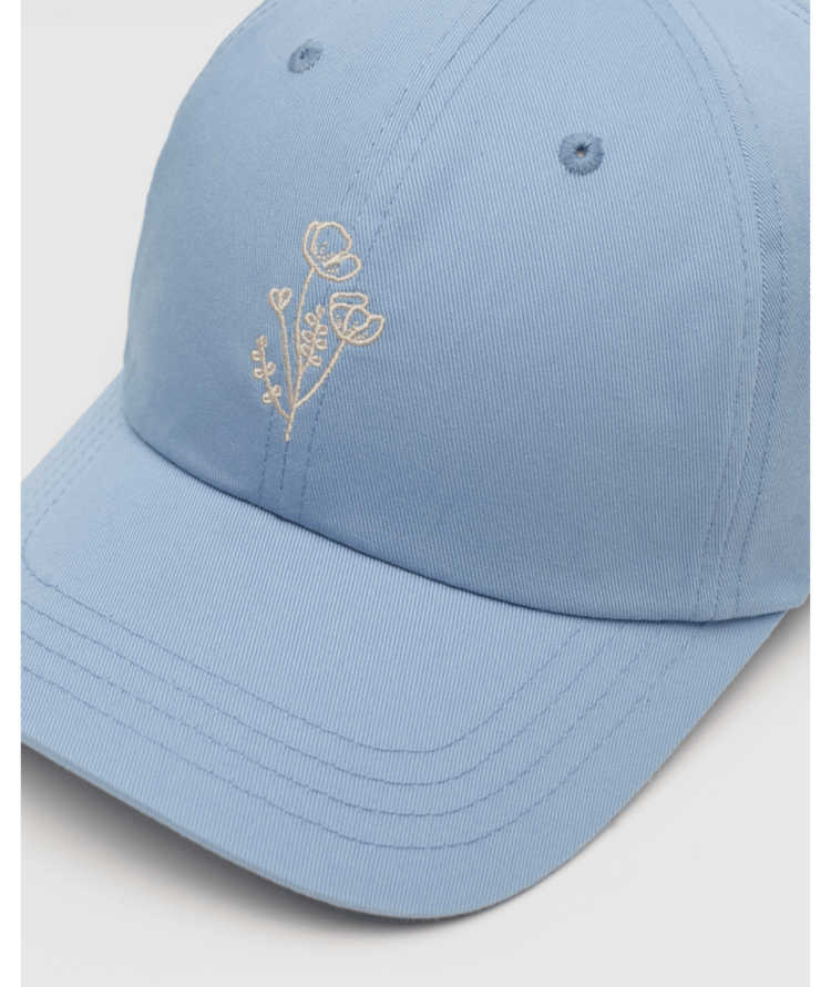 TENTREE TENTREE Flower Embroidery Peak Hat Lakeside Blue/White Oak