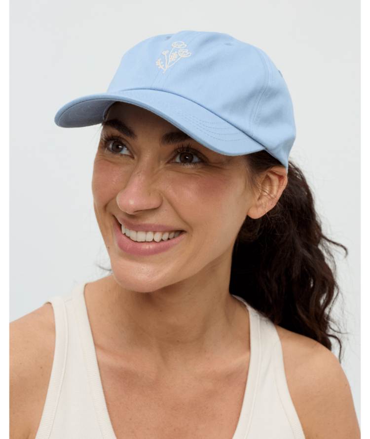 TENTREE TENTREE Flower Embroidery Peak Hat Lakeside Blue/White Oak