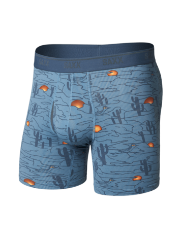 SAXX SAXX Quest Quick Dry Mesh Boxer Brief Fly Canyonlands Washed Blue