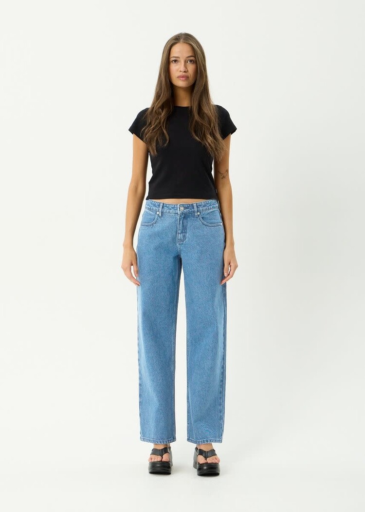 AFENDS AFENDS Alyra Low Rise Wide Leg Jean Worn Blue