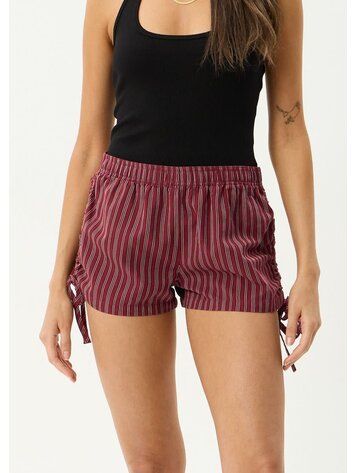 AFENDS AFENDS Ledger Recycled Short Burgundy Stripe