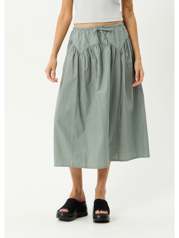 AFENDS AFENDS Pinned Organic Midi Skirt Sycamore Stripe