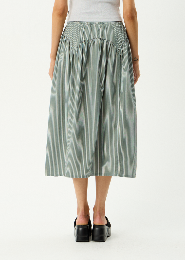 AFENDS AFENDS Pinned Organic Midi Skirt Sycamore Stripe
