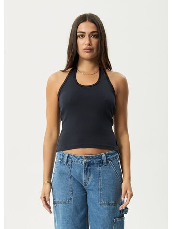 AFENDS AFENDS Basis Recycled Rib Halter Black