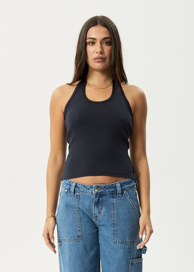AFENDS AFENDS Basis Recycled Rib Halter Black