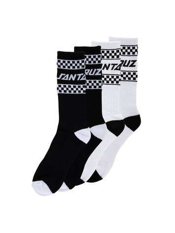 SANTA CRUZ SANTA CRUZ Crew Socks Drift Strip 2Pk Wht/Black Multi