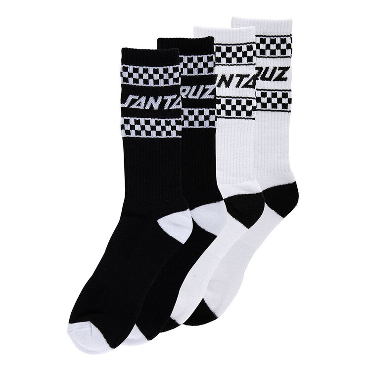 SANTA CRUZ SANTA CRUZ Crew Socks Drift Strip 2Pk Wht/Black Multi