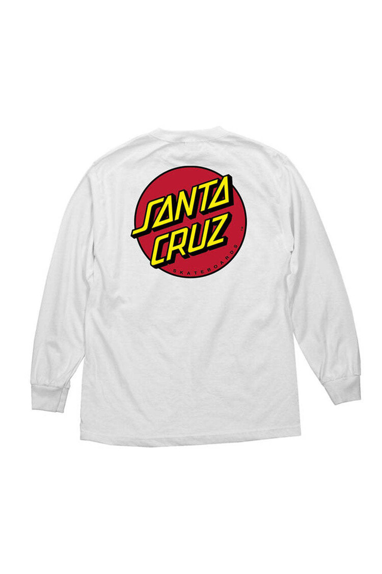 SANTA CRUZ SANTA CRUZ L/S T-Shirt Classic Dot White