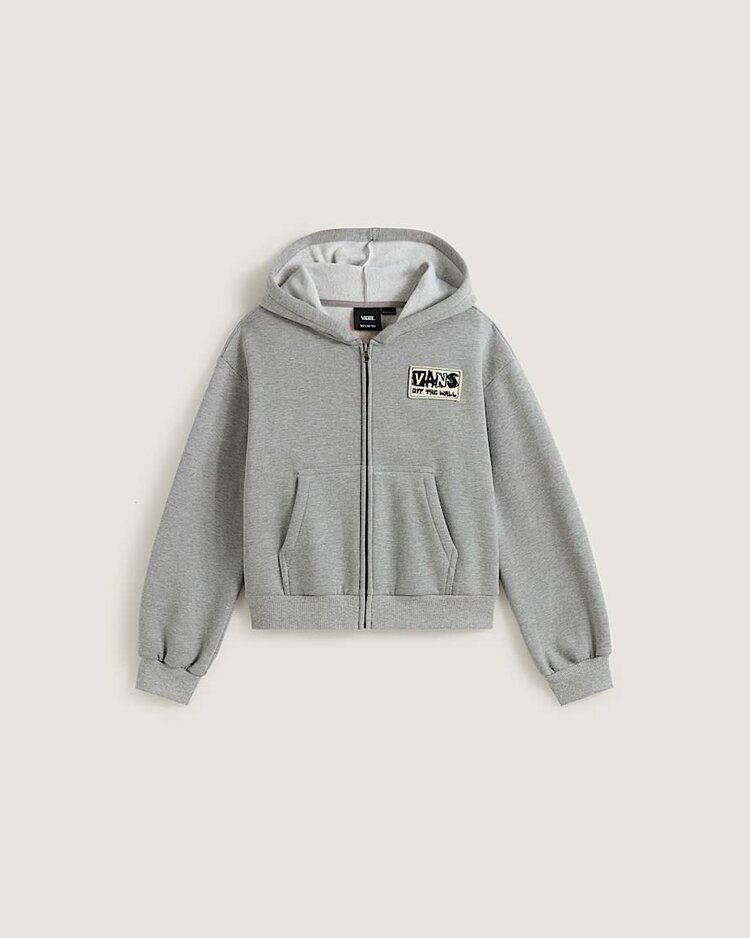 VANS VANS Big Kids Van-Archy Label Zip Hoodie Cement Heather