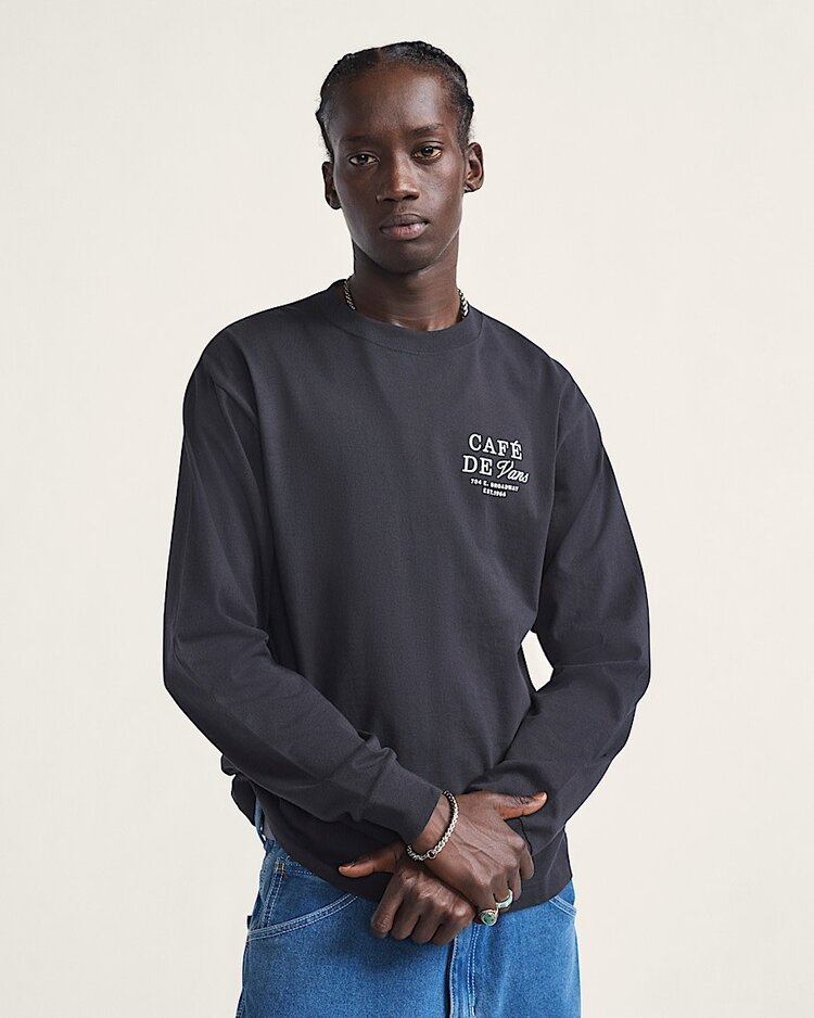 VANS VANS Cafe Vans Long Sleeve T-Shirt Black