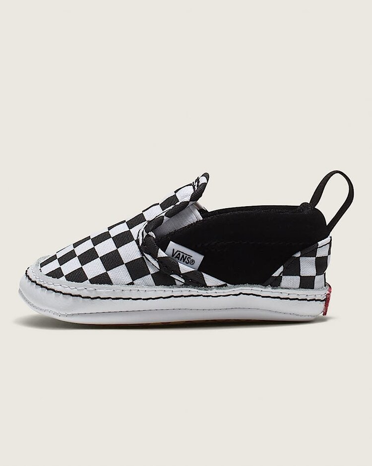 VANS VANS Infant Slip-On V Crib Checker Shoe in Black/True White