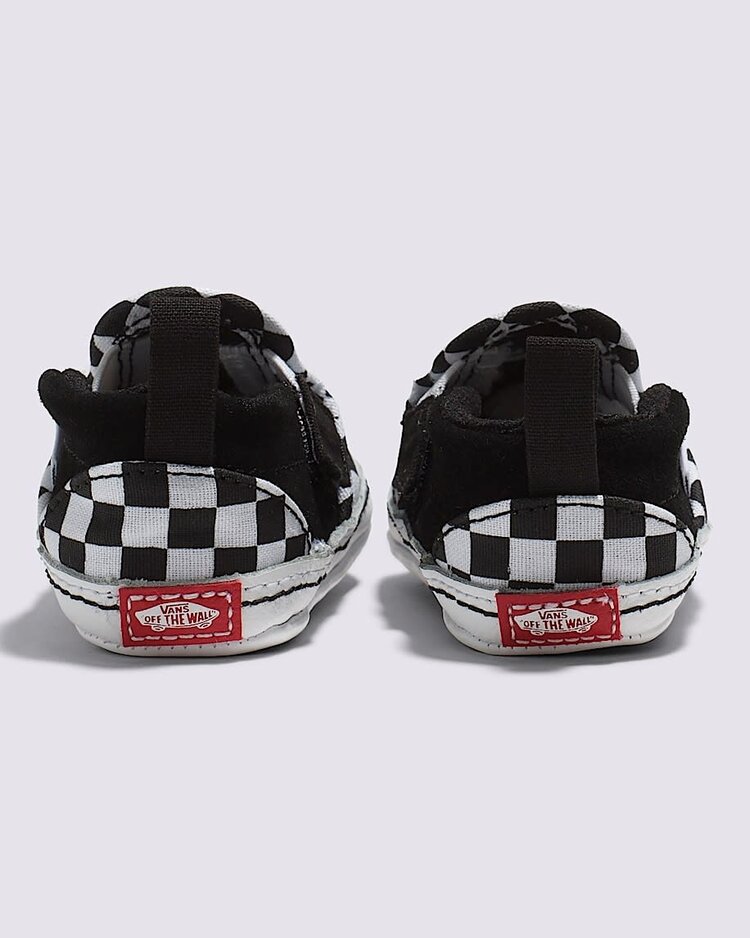 VANS VANS Infant Slip-On V Crib Checker Shoe in Black/True White