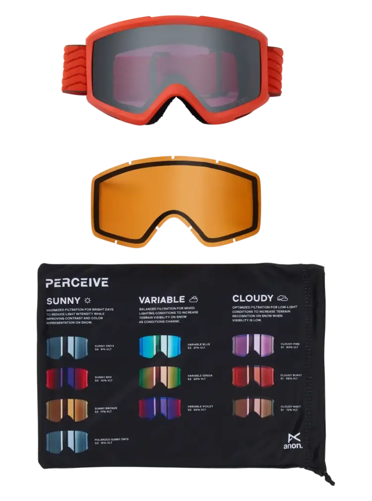 ANON ANON Helix 2.0 Goggles + Bonus Lens Fiesta Red / Perceive Sunny Onyx / Amber