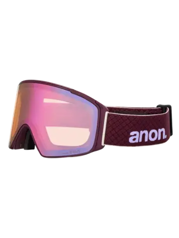 ANON ANON M4S Goggles (Cylindrical) + Bonus Lens + Mfi Face Mask Deep Cherry / Perceive Cloudy Pink / Perceive Variable Blue