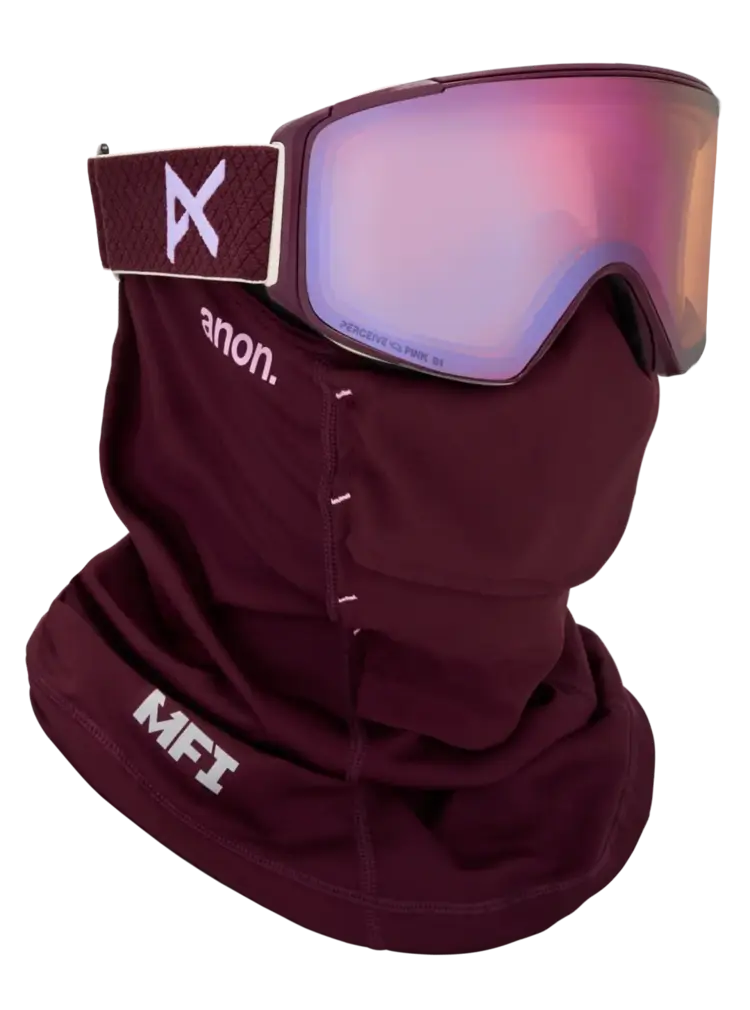 ANON ANON M4S Goggles (Cylindrical) + Bonus Lens + Mfi Face Mask Deep Cherry / Perceive Cloudy Pink / Perceive Variable Blue
