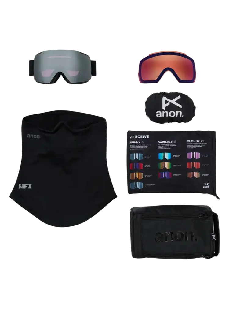 ANON ANON M5 Goggles + Bonus Lens + Mfi Face Mask Smoke / Perceive Sunny Onyx / Perceive Variable Violet