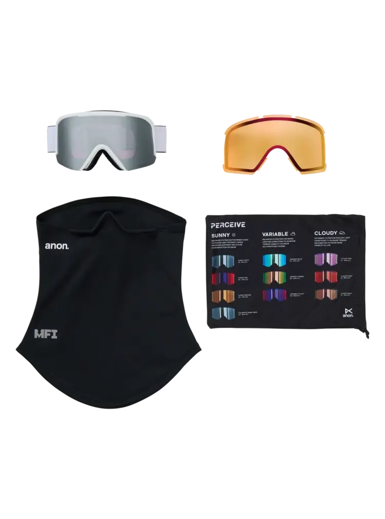 ANON ANON Nesa S Goggles White / Perceive Sunny Onyx / Perceive Cloudy Burst