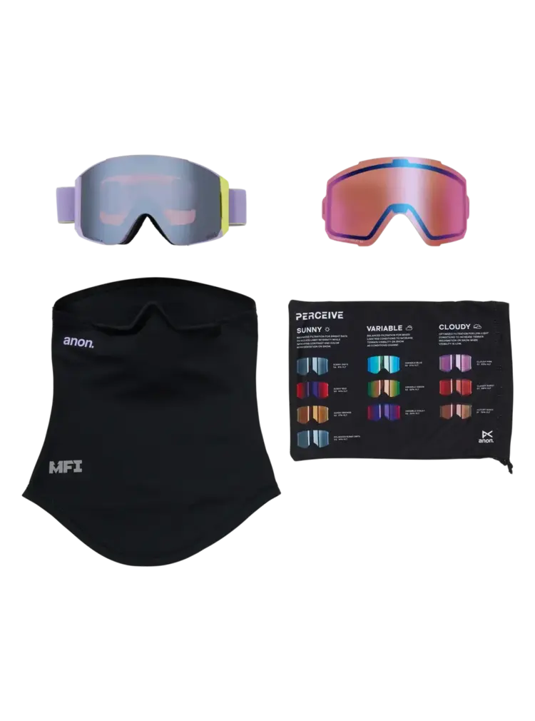 ANON ANON Sync Goggles + Bonus Lens + Mfi Face Mask Hyper Lilac / Perceive Sunny Onyx / Perceive Variable Violet
