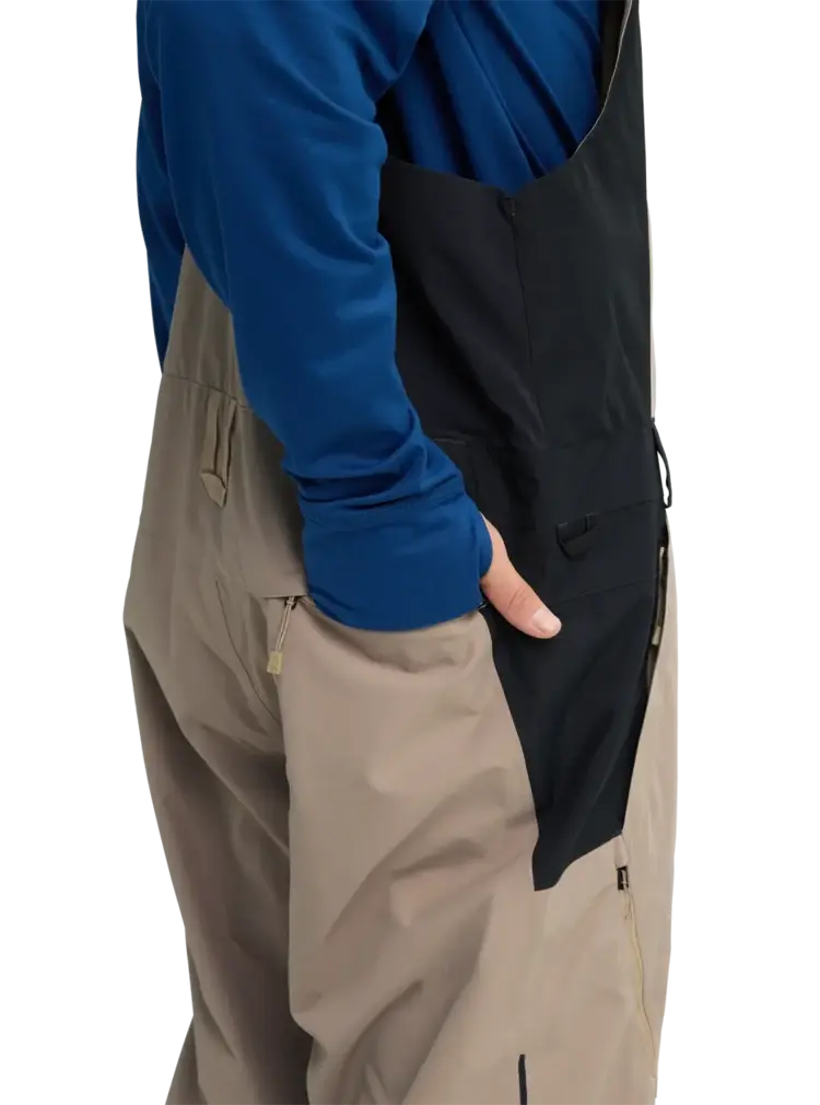 BURTON BURTON Men's Reserve 2L Relaxed Bib Pants Summit Taupe/True Black