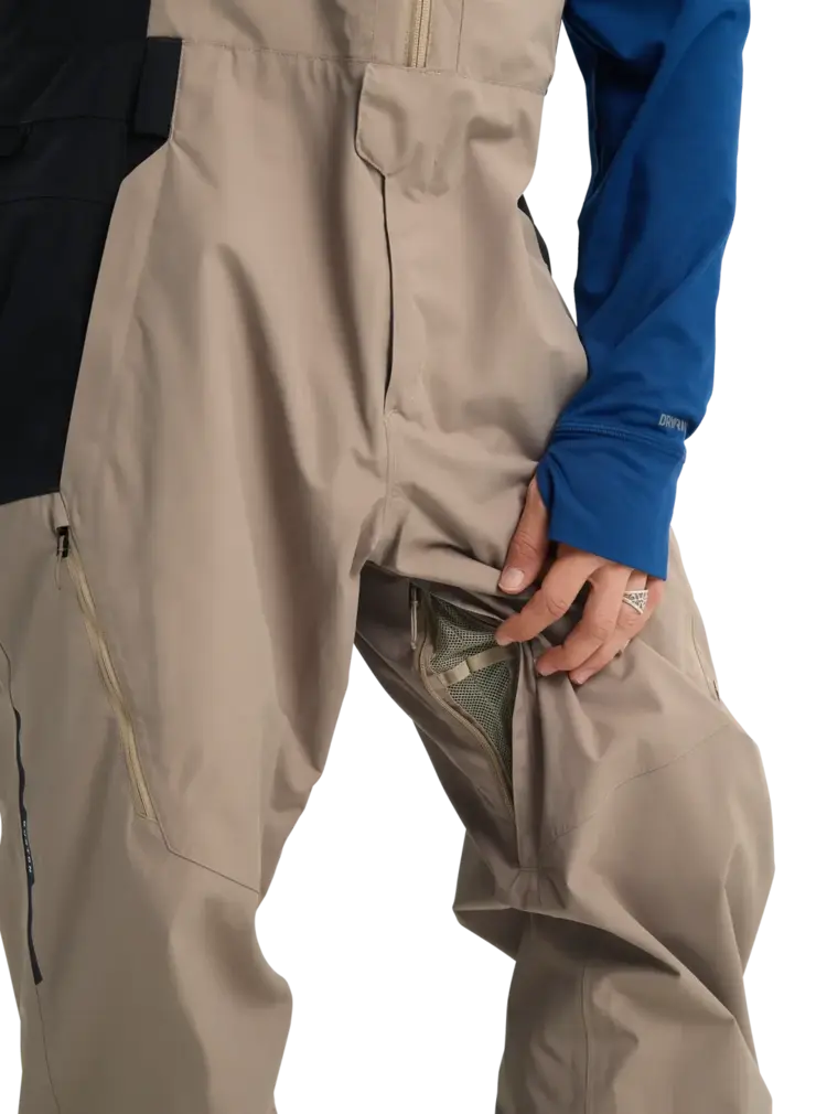 BURTON BURTON Men's Reserve 2L Relaxed Bib Pants Summit Taupe/True Black