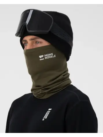 MONS ROYALE MONS ROYALE Daily Dose Merino Neckwarmer Dark Olive