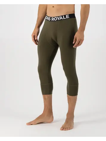 MONS ROYALE MONS ROYALE Men's Cascade Merino Base Layer 3/4 Legging Dark Olive