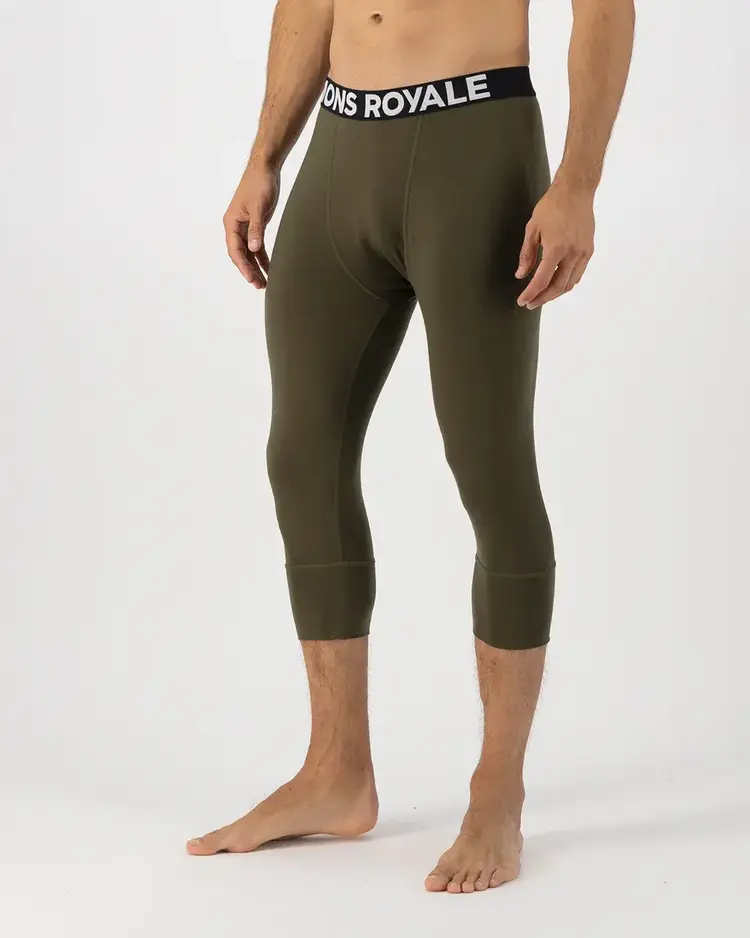 MONS ROYALE MONS ROYALE Men's Cascade Merino Base Layer 3/4 Legging Dark Olive