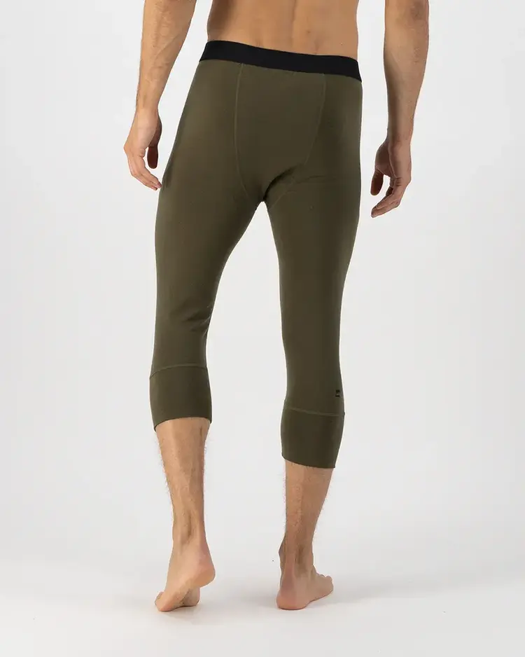MONS ROYALE MONS ROYALE Men's Cascade Merino Base Layer 3/4 Legging Dark Olive