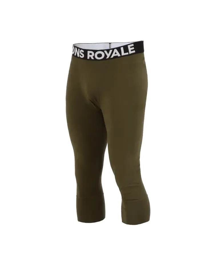 MONS ROYALE MONS ROYALE Men's Cascade Merino Base Layer 3/4 Legging Dark Olive