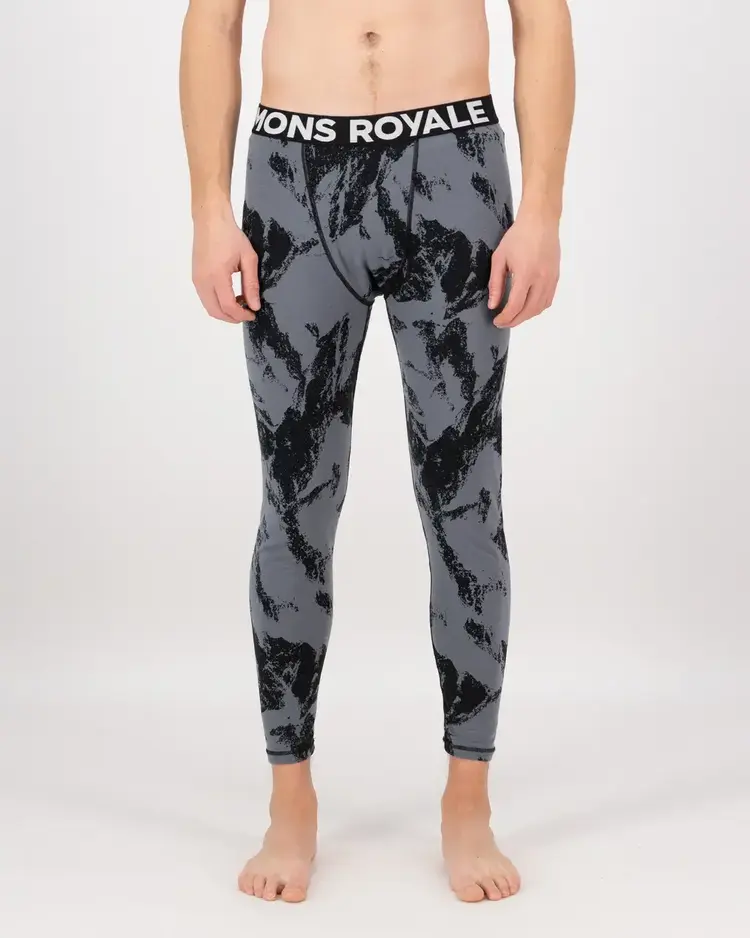 MONS ROYALE MONS ROYALE Men's Cascade Merino Base Layer Legging Mtn Pixel Grey
