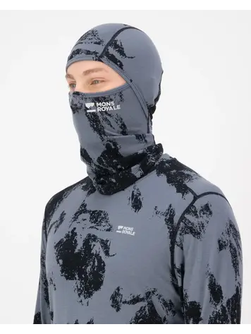 MONS ROYALE MONS ROYALE Santa Rosa Merino Balaclava Mtn Pixel Grey