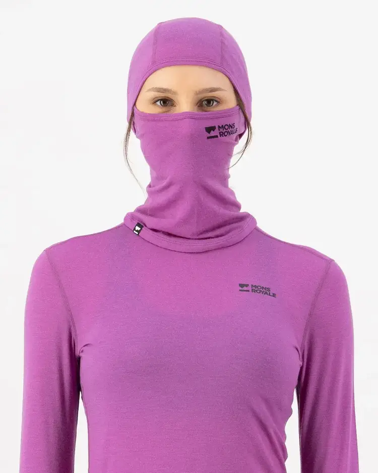 MONS ROYALE MONS ROYALE Santa Rosa Merino Balaclava Purple Bolt