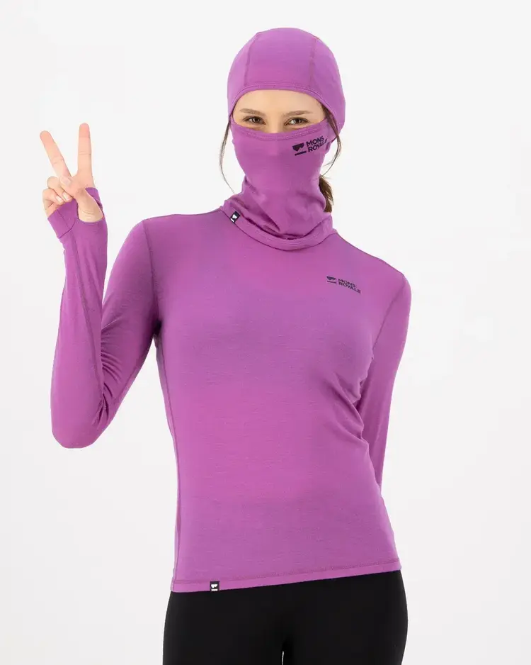 MONS ROYALE MONS ROYALE Santa Rosa Merino Balaclava Purple Bolt