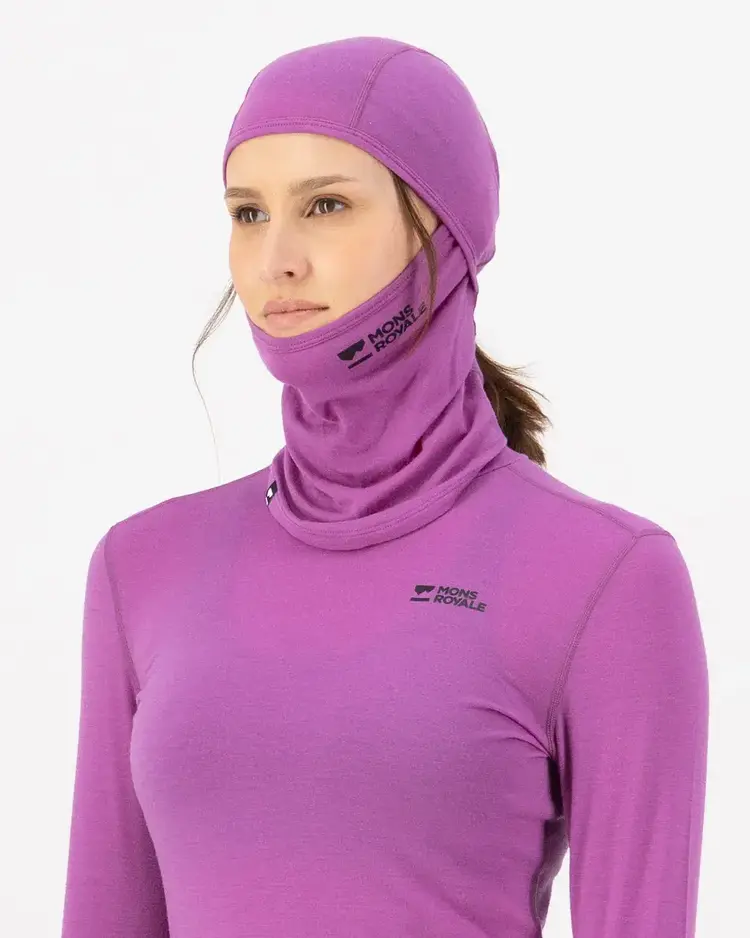 MONS ROYALE MONS ROYALE Santa Rosa Merino Balaclava Purple Bolt