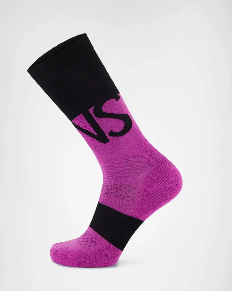 MONS ROYALE MONS ROYALE Ultra Cushion Merino Snow Sock Purple Bolt / Black