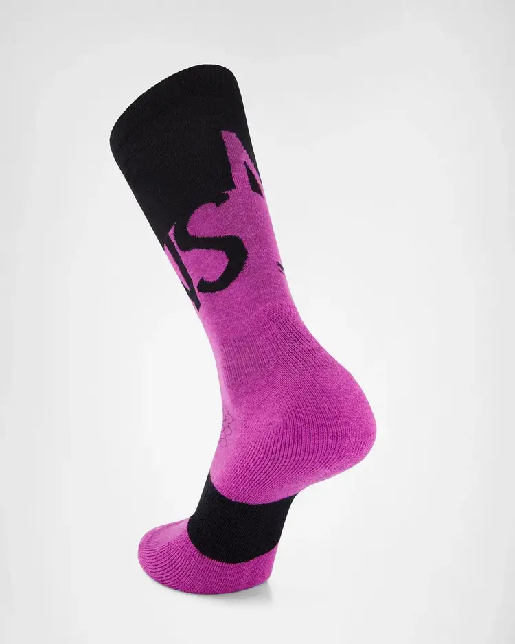 MONS ROYALE MONS ROYALE Ultra Cushion Merino Snow Sock Purple Bolt / Black