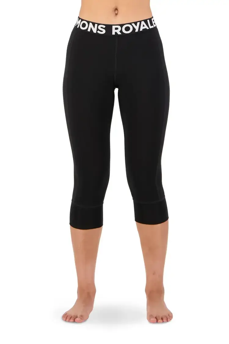 MONS ROYALE MONS ROYALE Women's Cascade Merino Base Layer 3/4 Legging Black