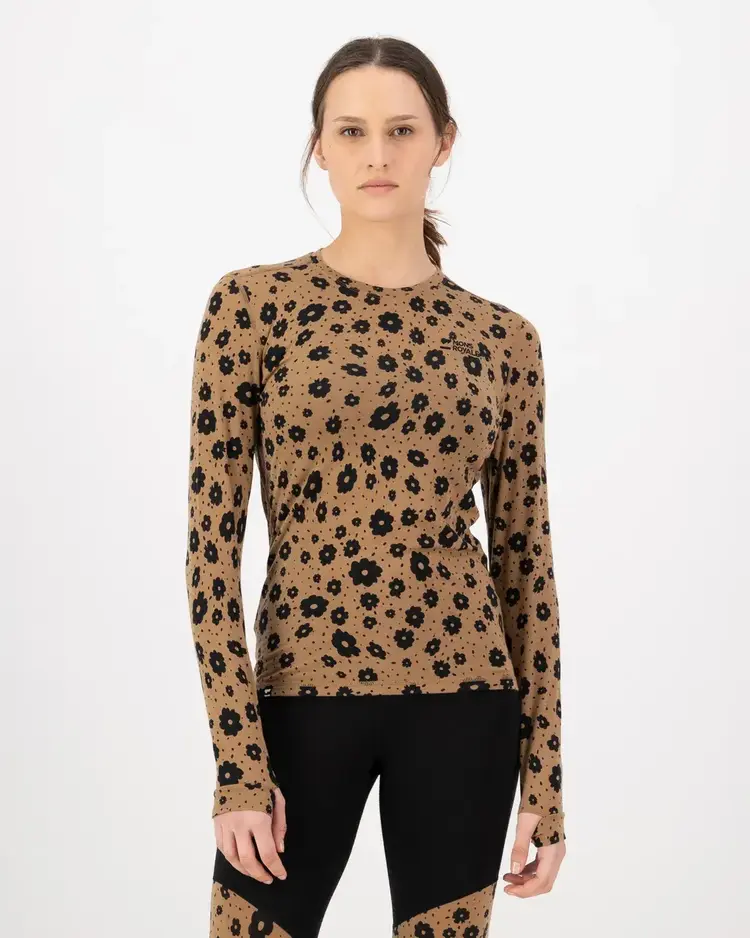 MONS ROYALE MONS ROYALE Women's Cascade Merino Base Layer Long Sleeve Aoraki Lily Toffee