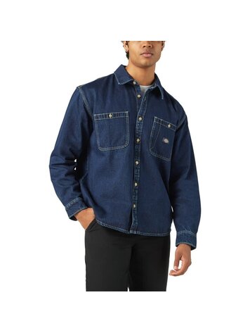 DICKIES DICKIES Mens Mechanic Denim L/S Shirt Dark Indigo