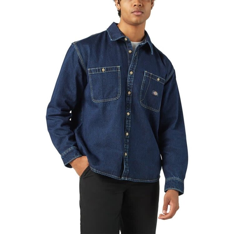 DICKIES DICKIES Mens Mechanic Denim L/S Shirt Dark Indigo