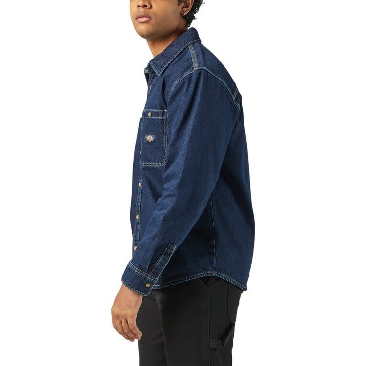 DICKIES DICKIES Mens Mechanic Denim L/S Shirt Dark Indigo