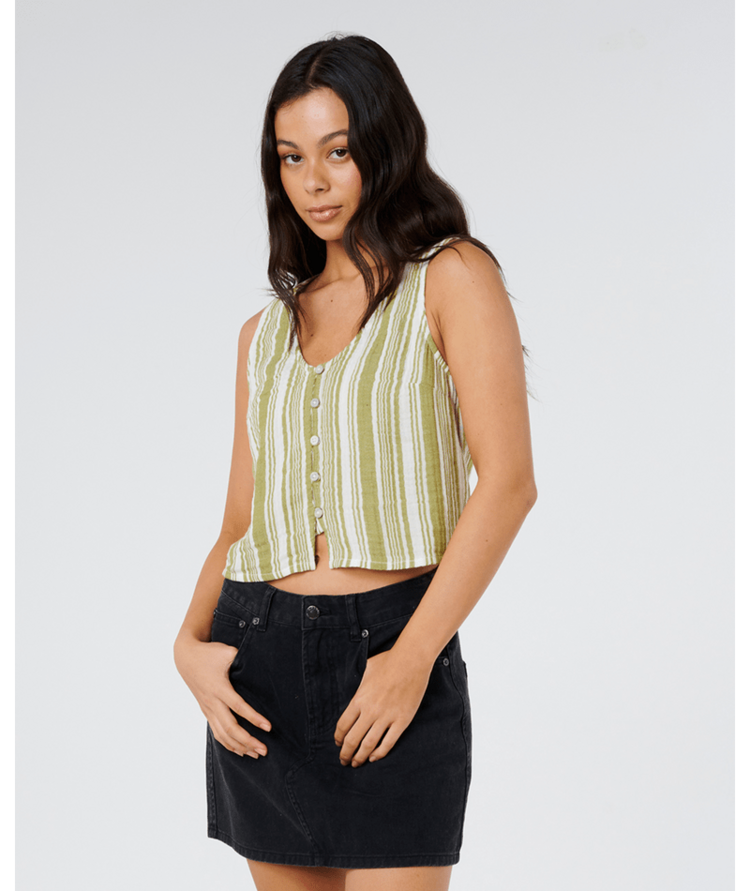 RIP CURL RIP CURL Premium Surf Stripe Top Olive