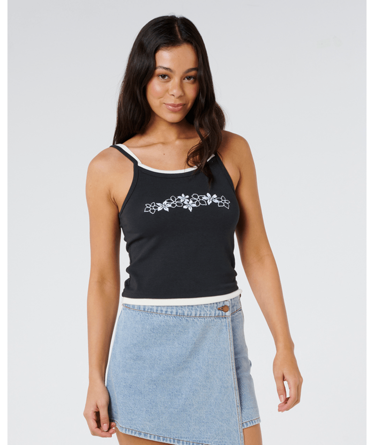 RIP CURL RIP CURL Half Moon Bay Layered Tank Washed Black