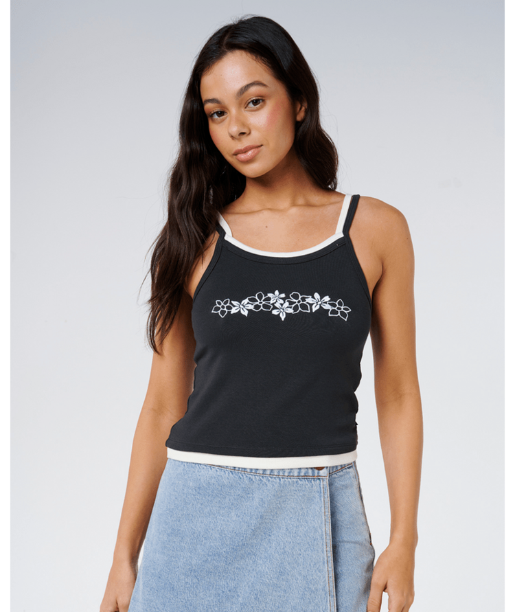RIP CURL RIP CURL Half Moon Bay Layered Tank Washed Black