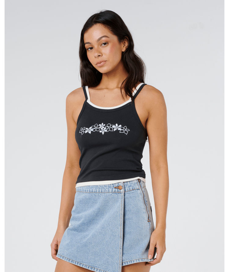 RIP CURL RIP CURL Half Moon Bay Layered Tank Washed Black
