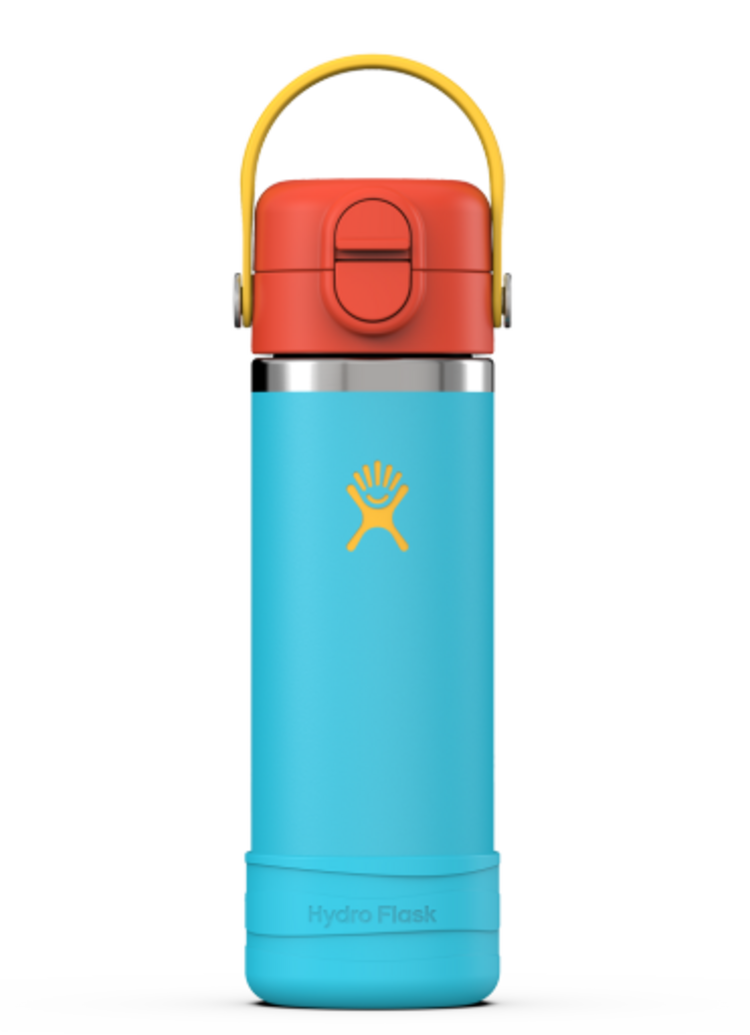 HYDRO FLASK HYDRO FLASK Kids 18 Oz Wide Mouth Covered Cap And Boot Bluejay