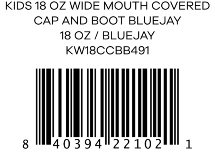 HYDRO FLASK HYDRO FLASK Kids 18 Oz Wide Mouth Covered Cap And Boot Bluejay