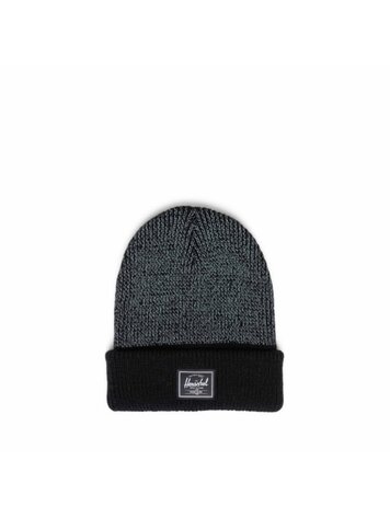HERSCHEL HERSCHEL Elmer Reflective Ribbed Kids Beanie Black Reflective