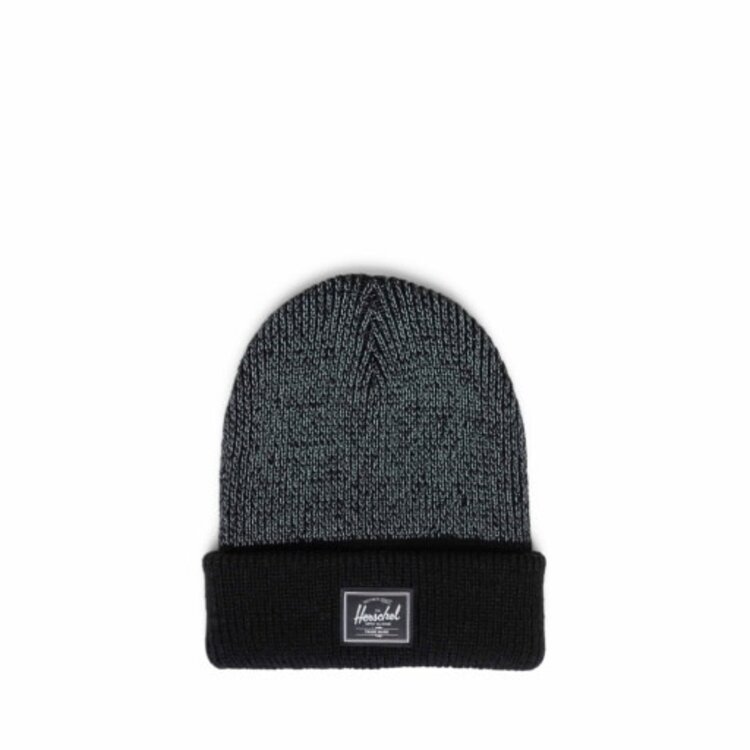 HERSCHEL HERSCHEL Elmer Reflective Ribbed Kids Beanie Black Reflective