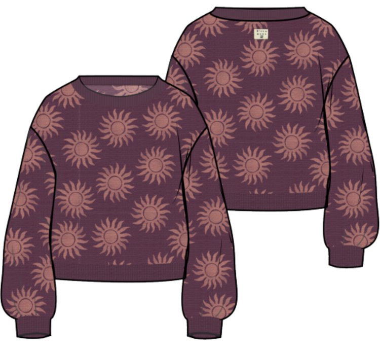 BILLABONG ROXY Girls Sun Shadow Sweater Crushed Violets